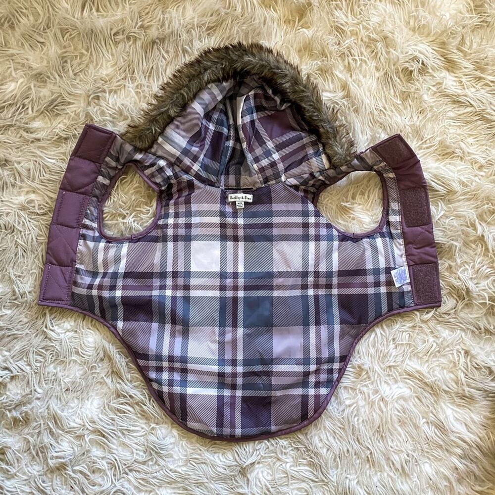 Barkley & Finn Dog Coat Medium Purple Hooded Winter Pet Jacket - Picture 9 of 12